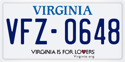 VA license plate VFZ0648