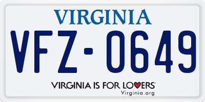 VA license plate VFZ0649