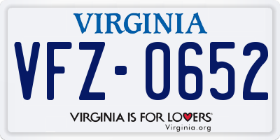VA license plate VFZ0652