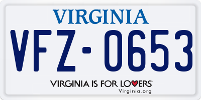 VA license plate VFZ0653