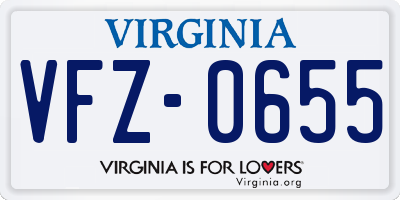 VA license plate VFZ0655