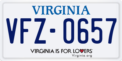 VA license plate VFZ0657