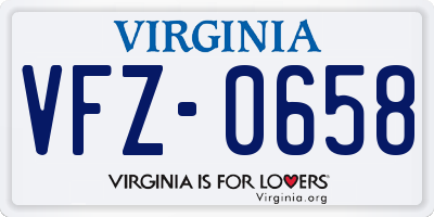 VA license plate VFZ0658