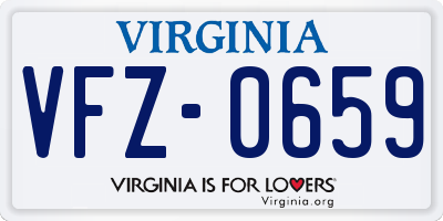 VA license plate VFZ0659