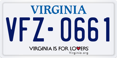 VA license plate VFZ0661