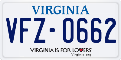 VA license plate VFZ0662