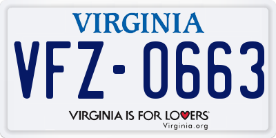 VA license plate VFZ0663