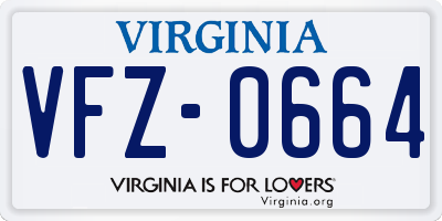 VA license plate VFZ0664