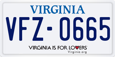 VA license plate VFZ0665