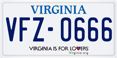 VA license plate VFZ0666