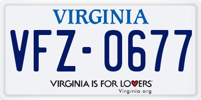 VA license plate VFZ0677