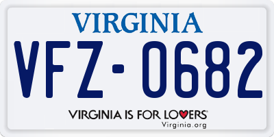 VA license plate VFZ0682