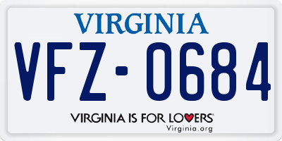 VA license plate VFZ0684