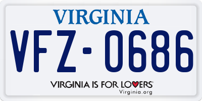 VA license plate VFZ0686