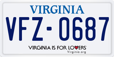 VA license plate VFZ0687