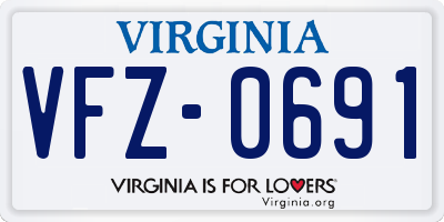 VA license plate VFZ0691