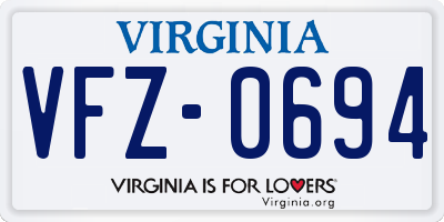 VA license plate VFZ0694