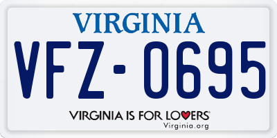 VA license plate VFZ0695