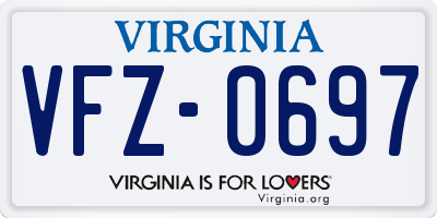 VA license plate VFZ0697