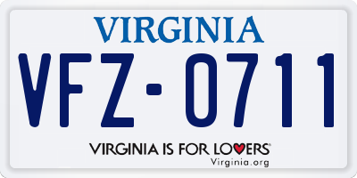 VA license plate VFZ0711