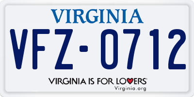 VA license plate VFZ0712