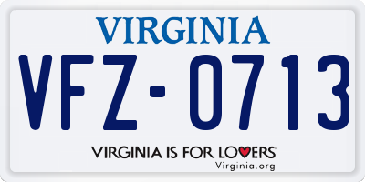 VA license plate VFZ0713