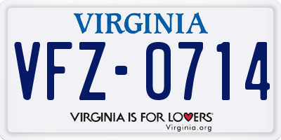 VA license plate VFZ0714