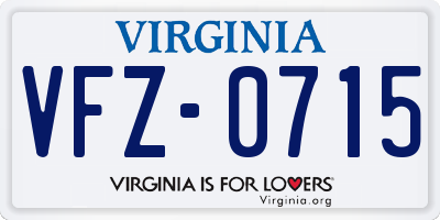 VA license plate VFZ0715