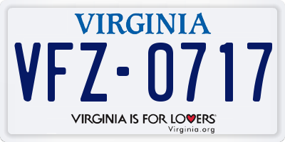 VA license plate VFZ0717