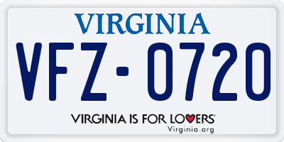 VA license plate VFZ0720