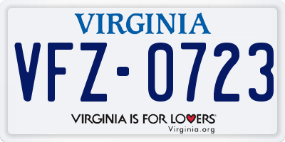 VA license plate VFZ0723