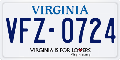 VA license plate VFZ0724