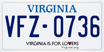 VA license plate VFZ0736