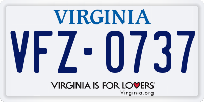VA license plate VFZ0737