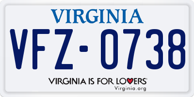 VA license plate VFZ0738