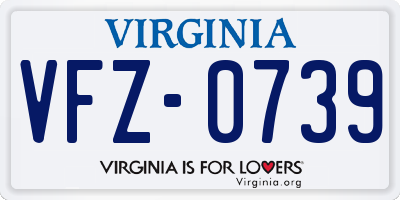 VA license plate VFZ0739