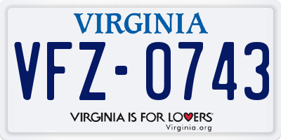 VA license plate VFZ0743