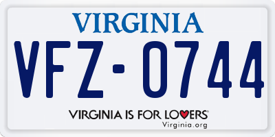 VA license plate VFZ0744