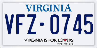 VA license plate VFZ0745