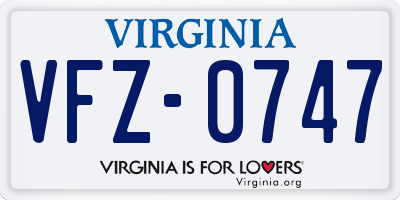 VA license plate VFZ0747