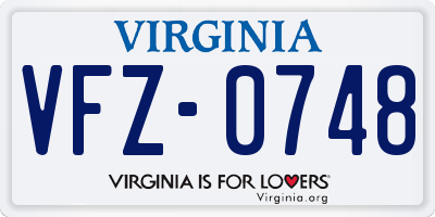 VA license plate VFZ0748