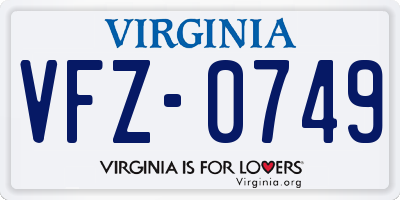 VA license plate VFZ0749