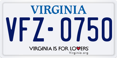 VA license plate VFZ0750