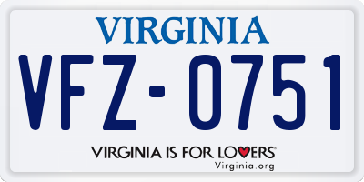 VA license plate VFZ0751