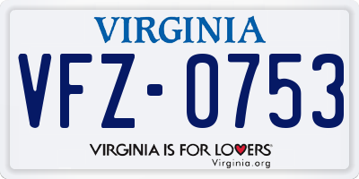 VA license plate VFZ0753