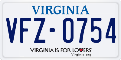 VA license plate VFZ0754