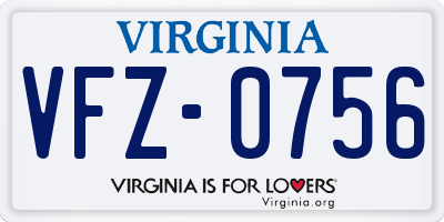 VA license plate VFZ0756