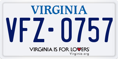 VA license plate VFZ0757
