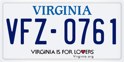VA license plate VFZ0761