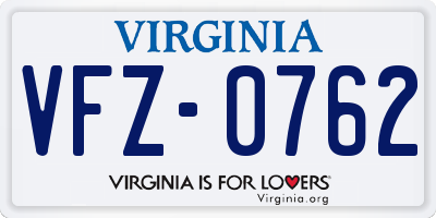 VA license plate VFZ0762